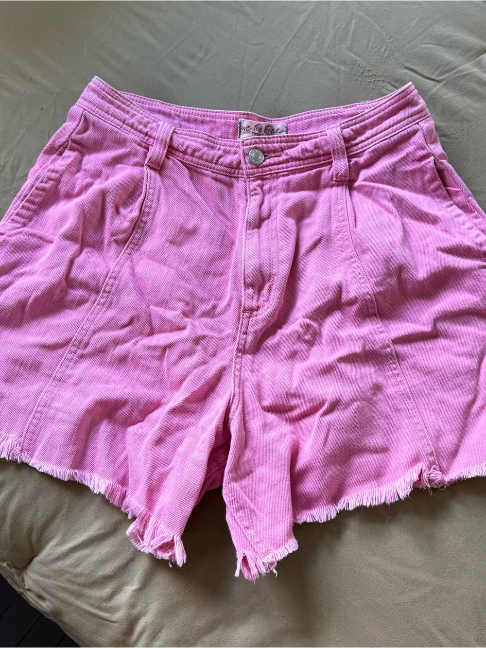 We The Free (Free People) Pink High Waisted Denim Shorts